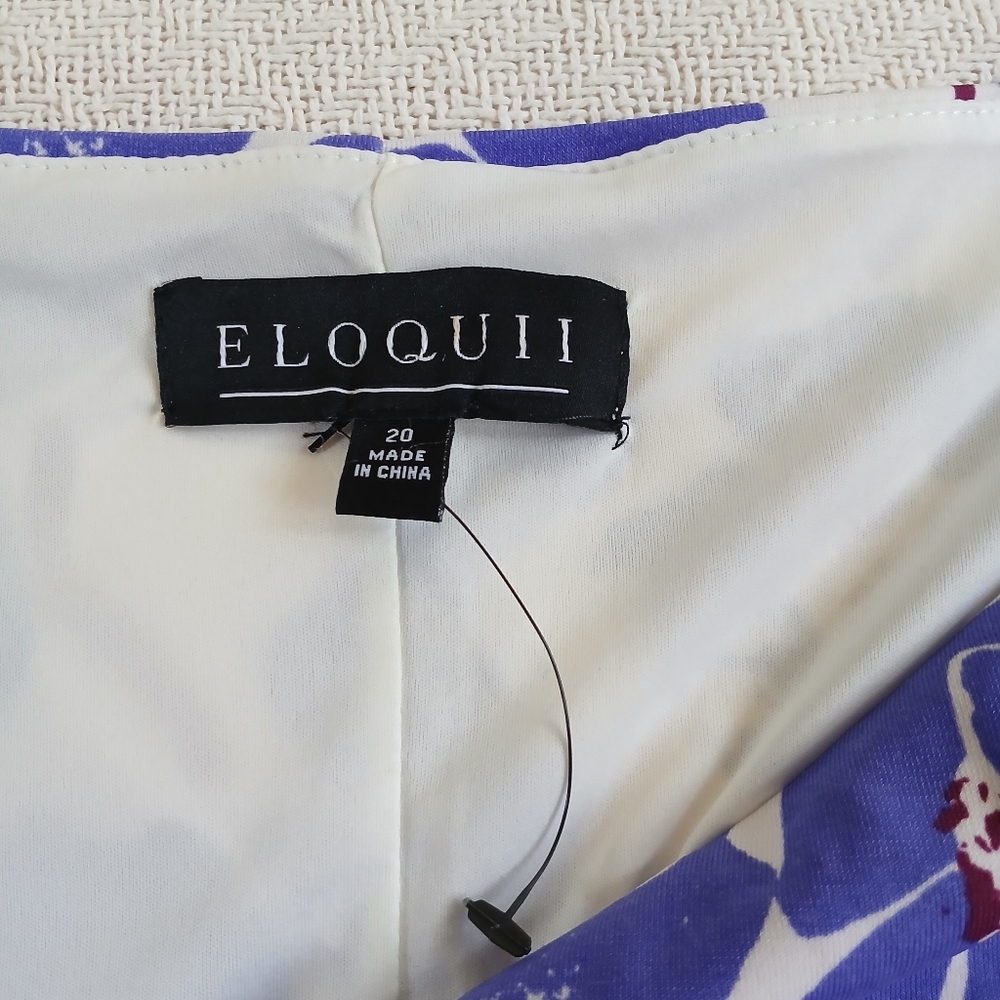 eloquii ♡ floral fit & flare slit front dress 20 plus size - Picture 5 of 11